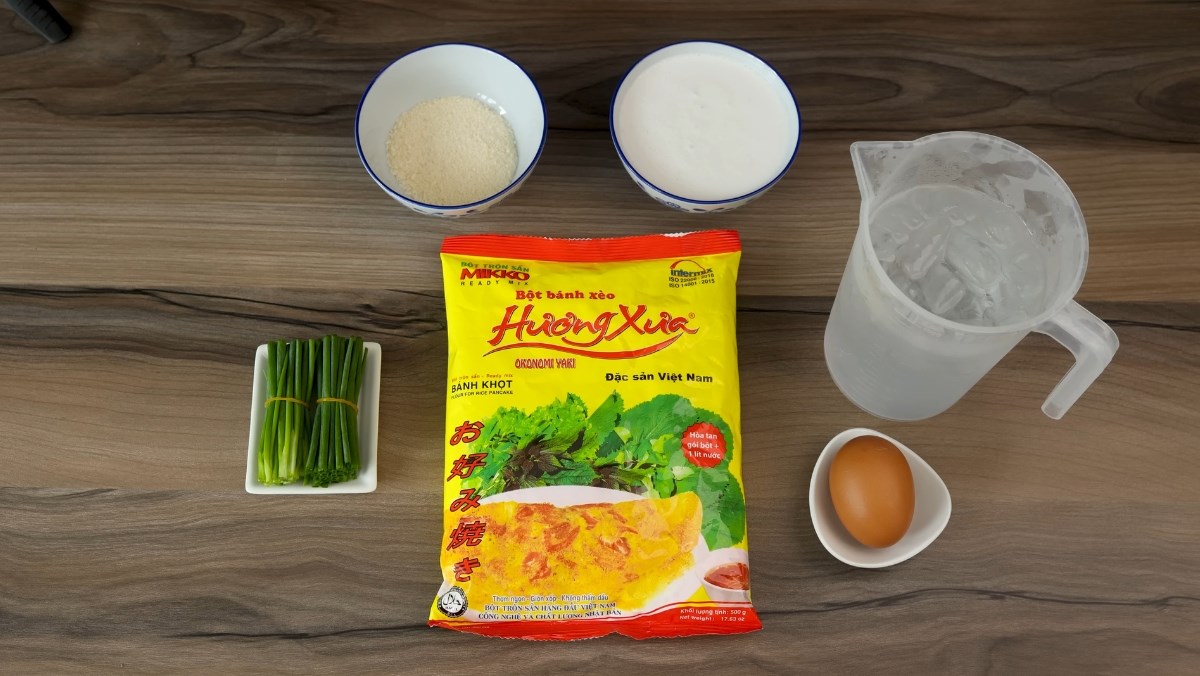 Nguyên liệu món ăn cách pha bột bánh xèo