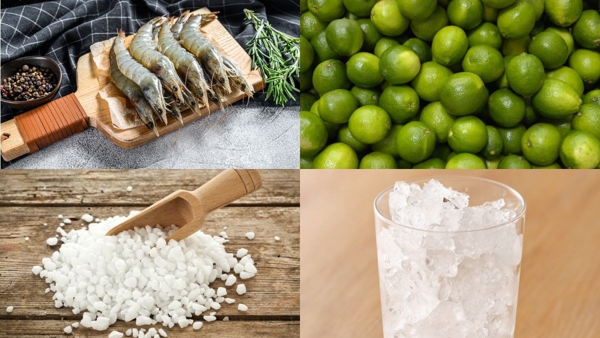 Nguyên liệu món ăn sơ chế tôm