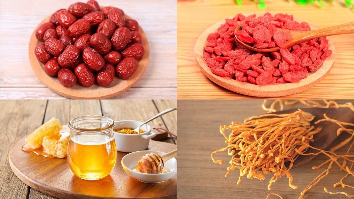 Nguyên liệu món ăn táo đỏ kỷ tử ngâm với mật ong