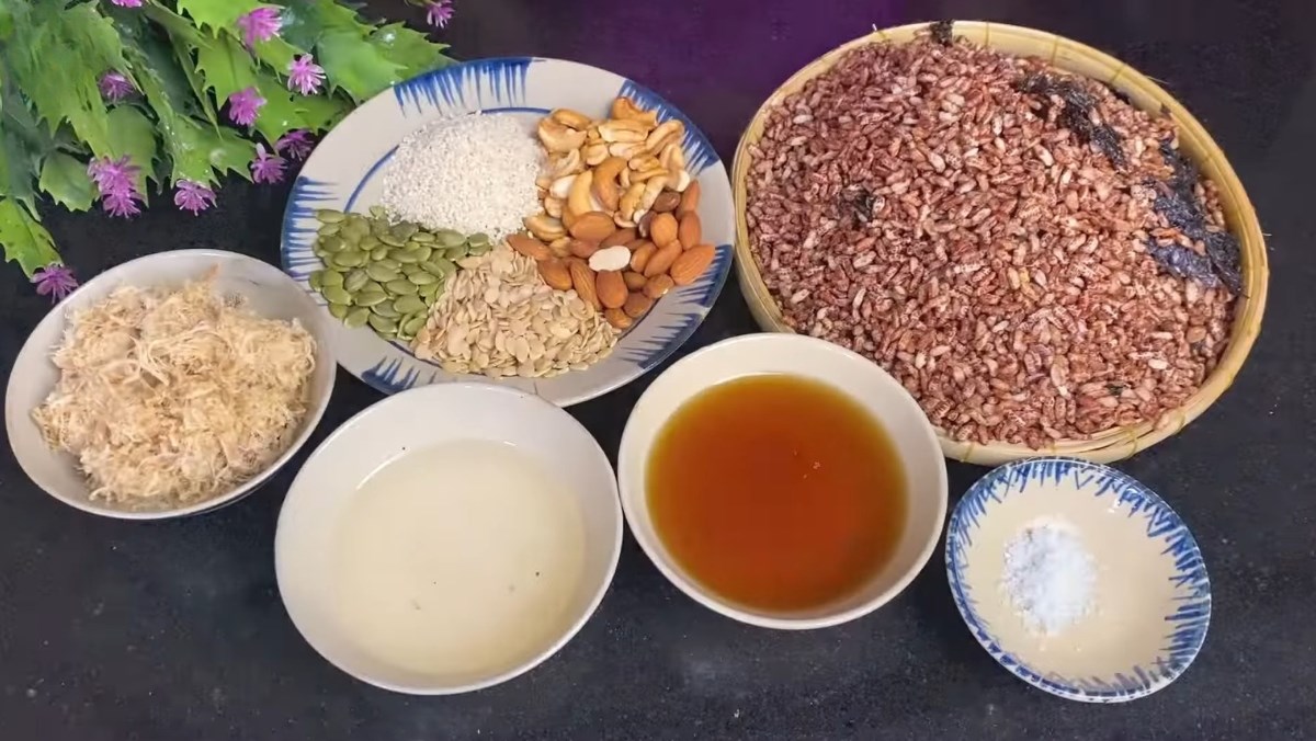 Nguyên liệu món ăn gạo lứt chà bông