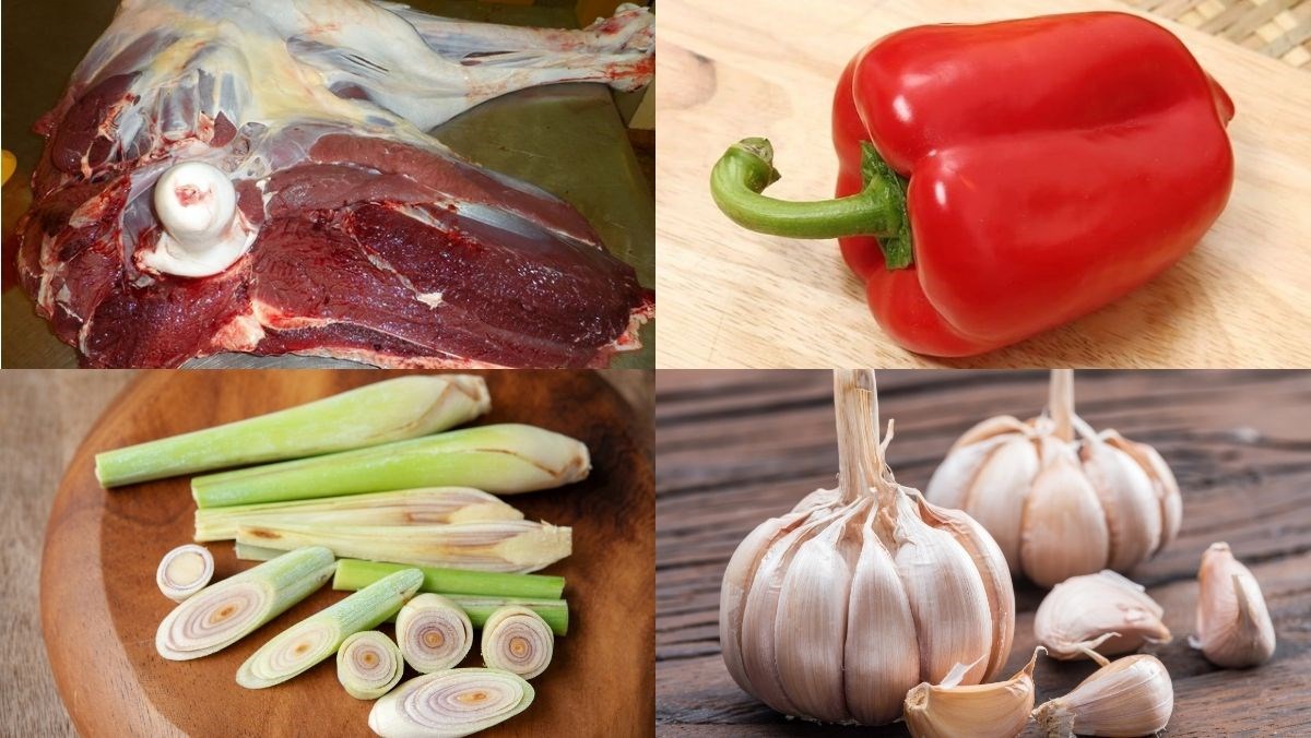 Nguyên liệu món ăn thịt đà điểu xào sả ớt