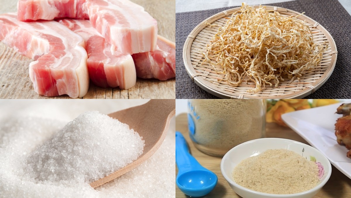 Nguyên liệu món ăn thịt kho củ cải khô