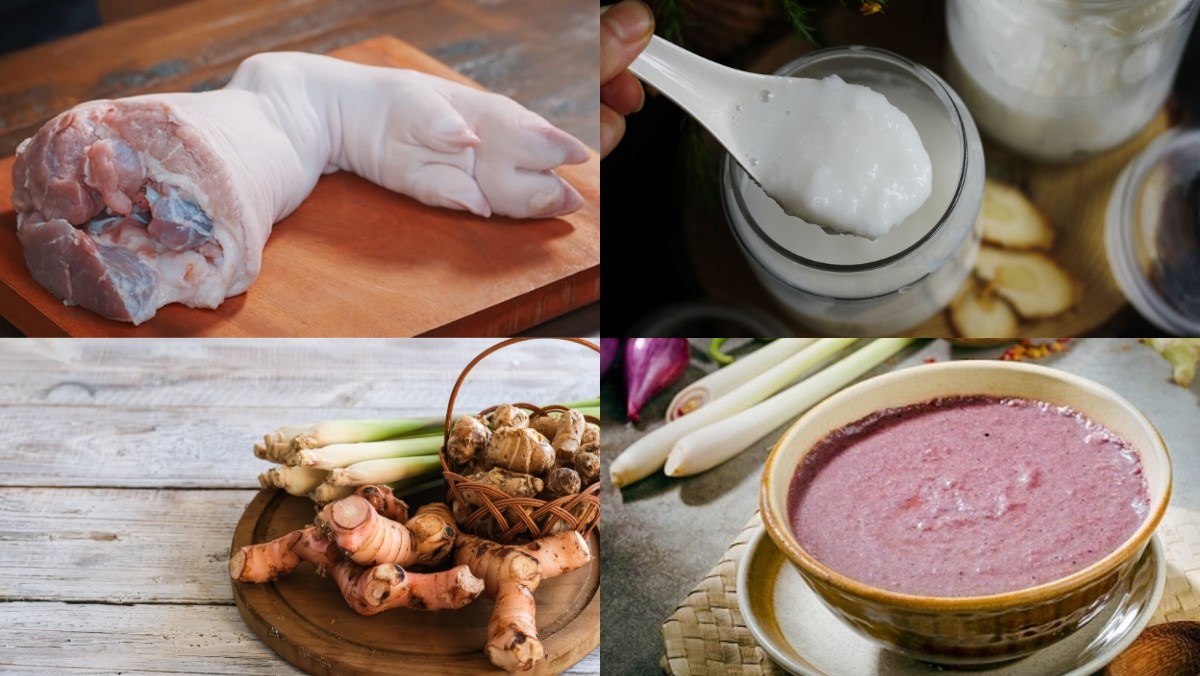 Nguyên liệu món ăn thịt lợn nấu giả cầy