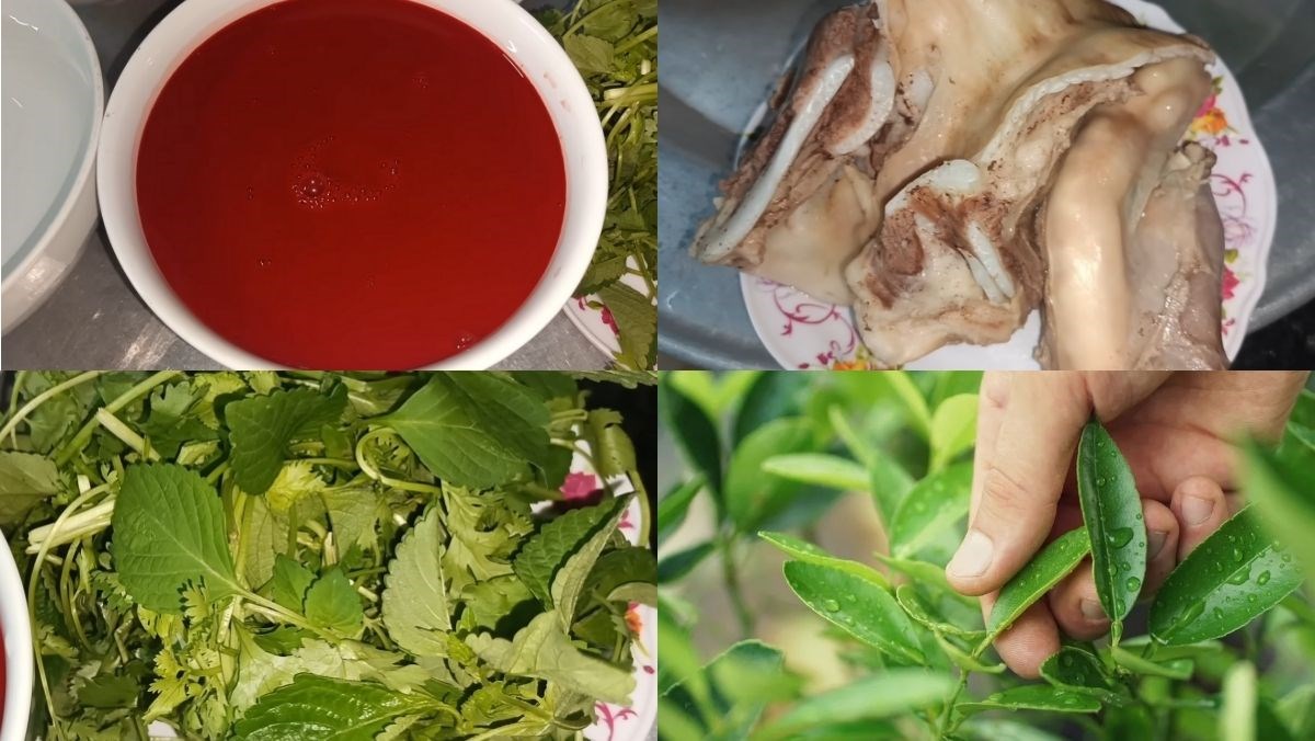 Nguyên liệu món ăn tiết canh lợn