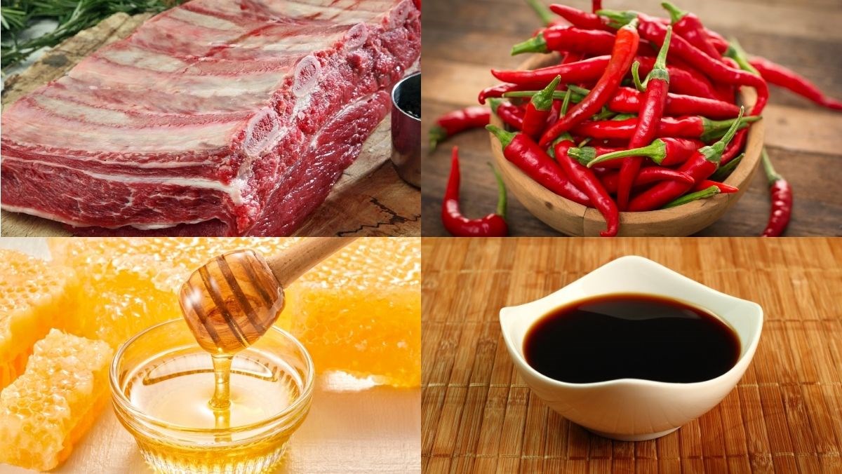 Nguyên liệu món ăn ướp sườn bò nướng
