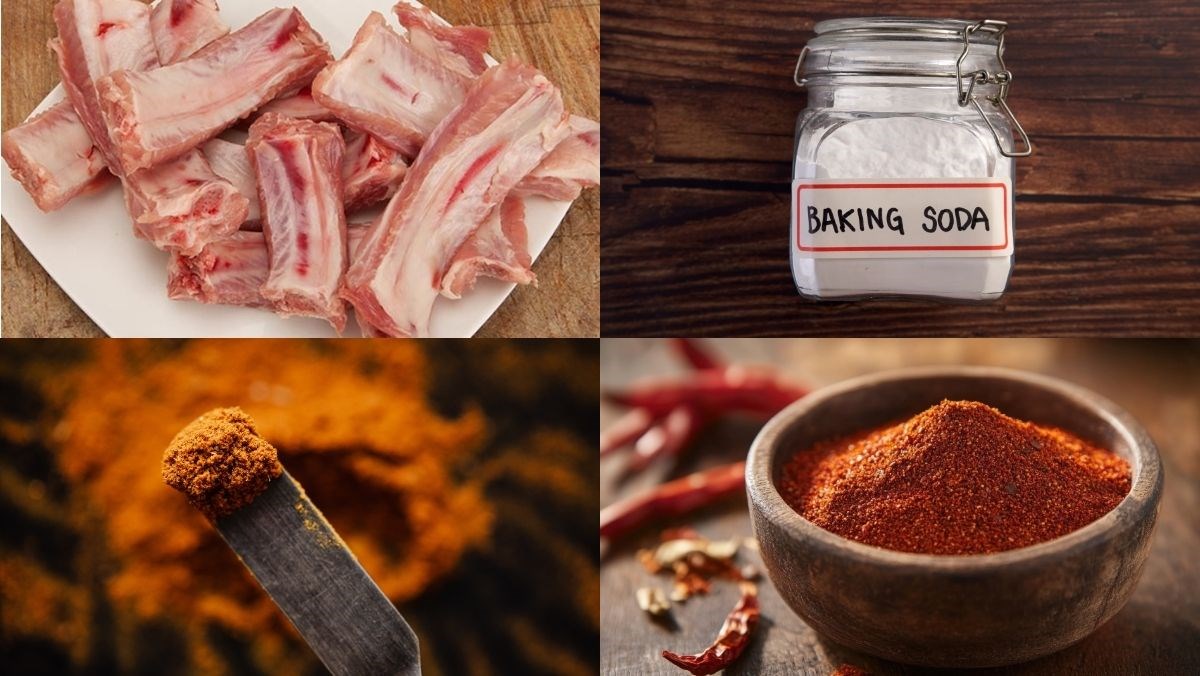 Nguyên liệu món ăn ướp sườn non chiên giòn