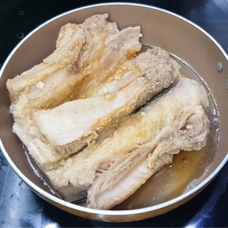 Bước 4 Áp chảo Thịt áp chảo giòn bì