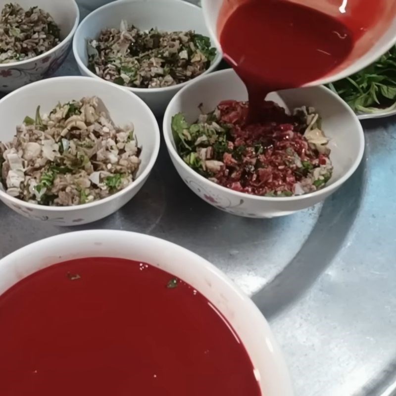 Bước 4 Cách hãm và đánh tiết canh lợn đông Tiết canh lợn