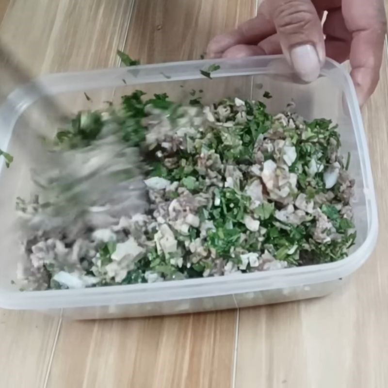 Bước 2 Chuẩn bị nhân Tiết canh lợn