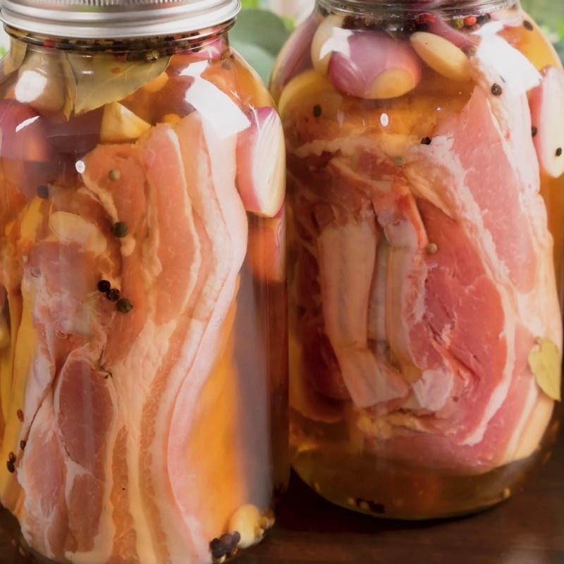 Bước 4 Hấp cách thủy Ba rọi ngâm nước mắm