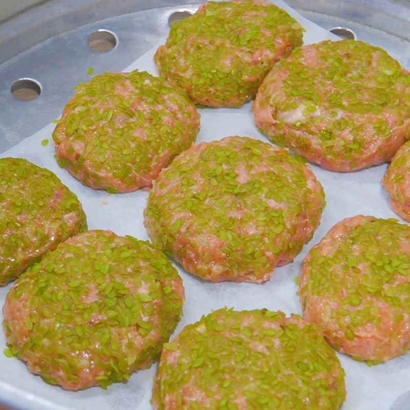 Bước 3 Hấp chả cốm Chả cốm bún đậu