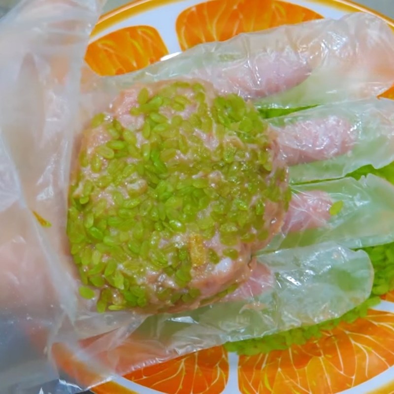 Bước 3 Hấp chả cốm Chả cốm bún đậu