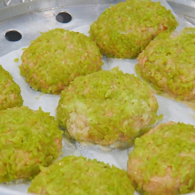 Bước 3 Hấp chả cốm Chả cốm bún đậu