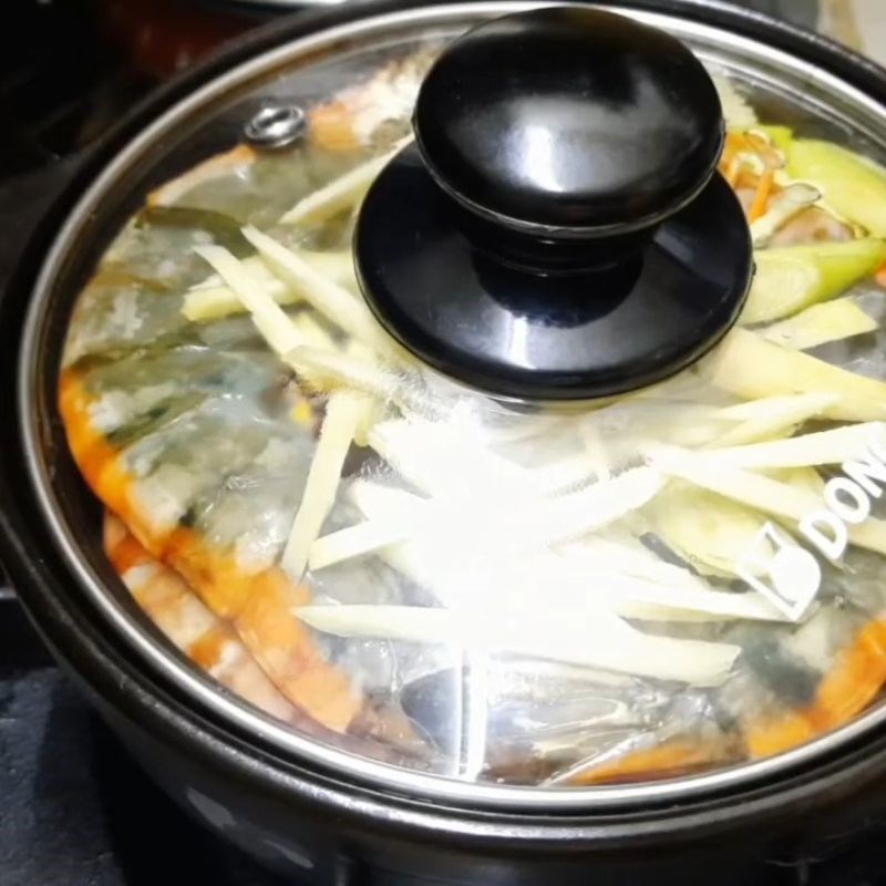 Bước 4 Hấp tôm sả gừng Tôm hấp sả gừng