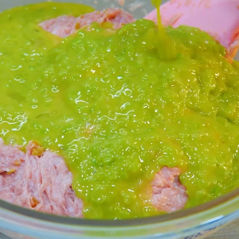 Bước 2 Kết hợp cốm và ủ hỗn hợp Chả cốm bún đậu