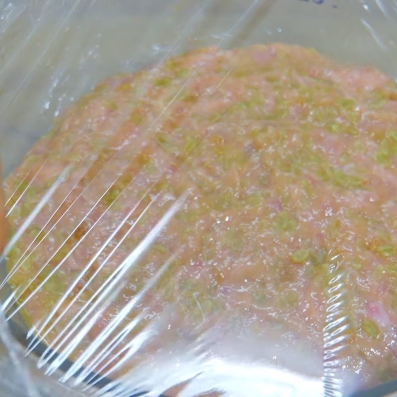 Bước 2 Kết hợp cốm và ủ hỗn hợp Chả cốm bún đậu