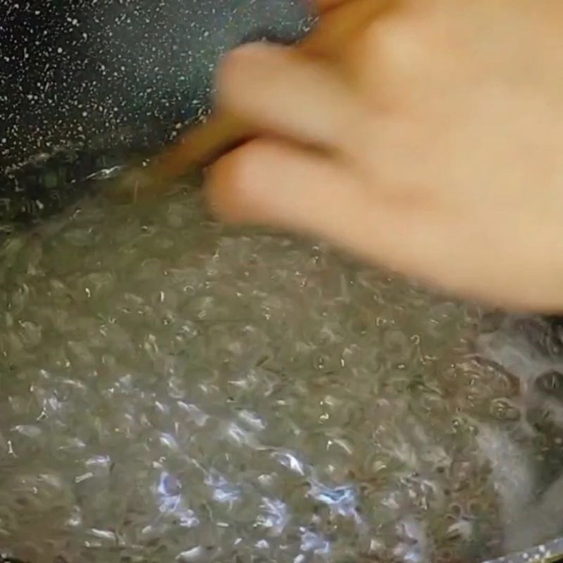 Bước 2 Nấu đường làm kẹo kéo Kẹo kéo đậu phộng