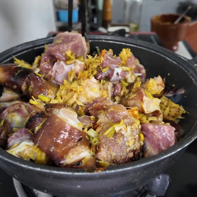 Bước 4 Nấu giả cầy thịt lợn Thịt lợn nấu giả cầy