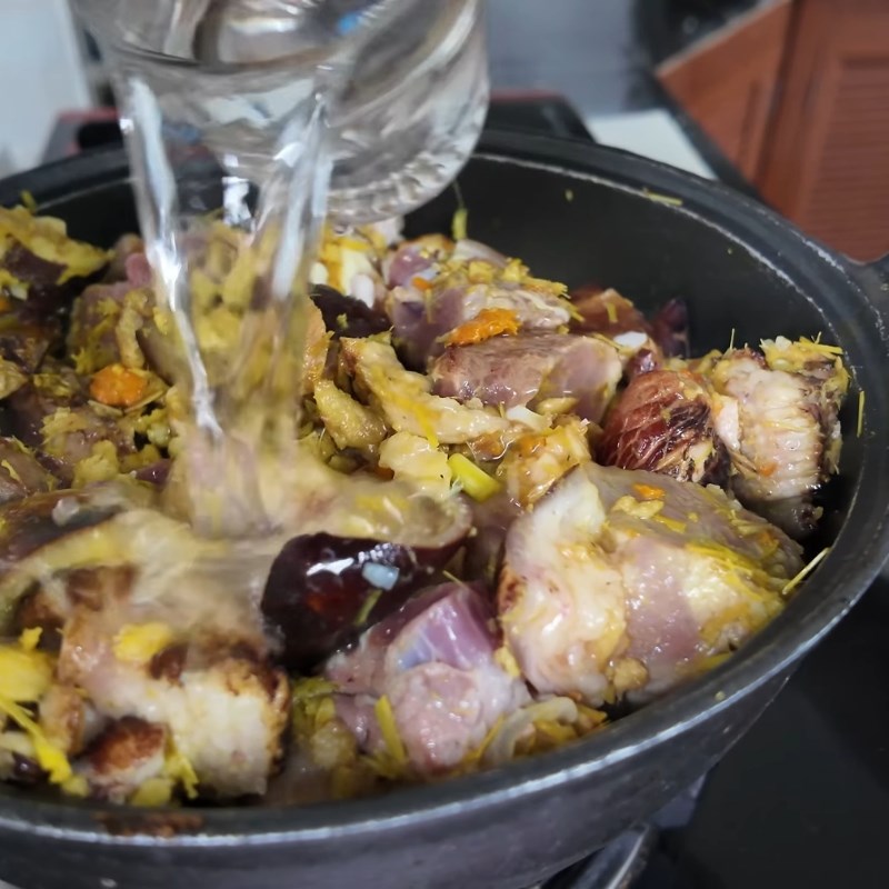 Bước 4 Nấu giả cầy thịt lợn Thịt lợn nấu giả cầy