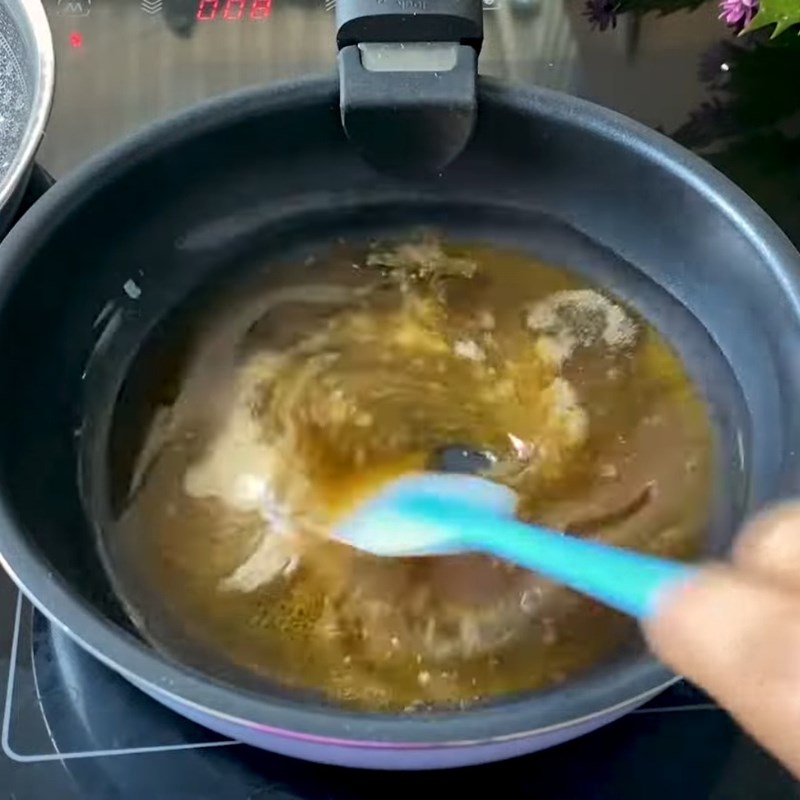 Bước 2 Nấu sốt mật ong kết dính Thanh gạo lứt chà bông