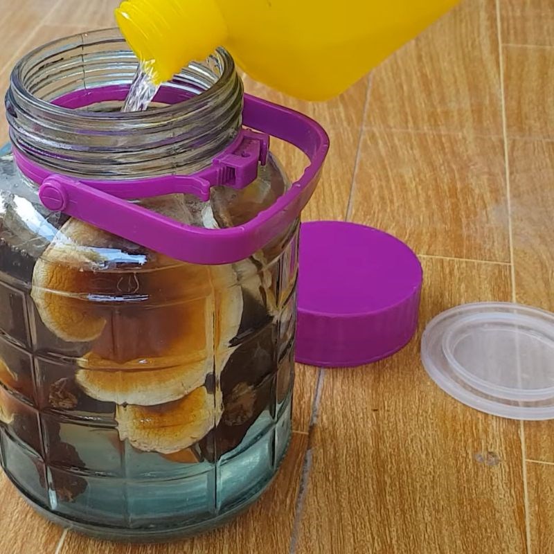 Bước 2 Ngâm rượu Rượu nấm lim xanh