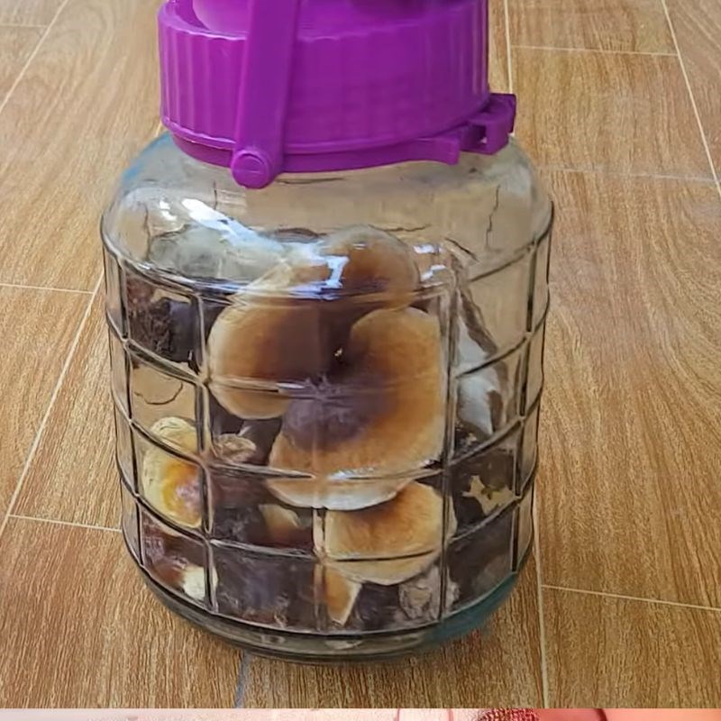 Bước 1 Sơ chế nấm Lim Xanh Rượu nấm lim xanh