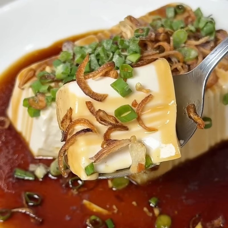 Bước 5 Thành phẩm Đậu hũ non hấp sốt xì dầu