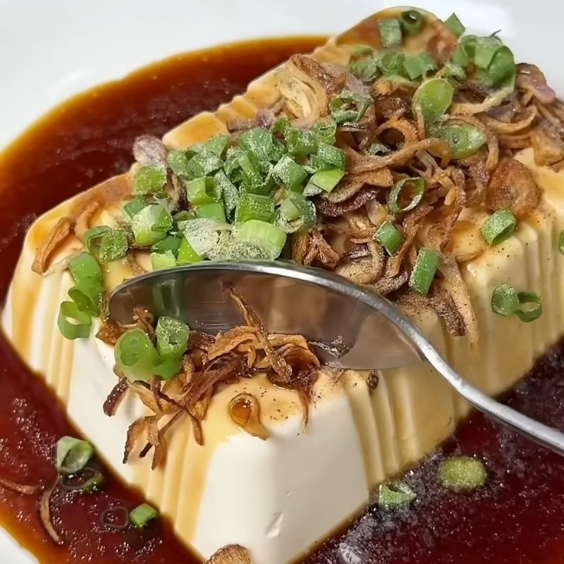 Bước 5 Thành phẩm Đậu hũ non hấp sốt xì dầu