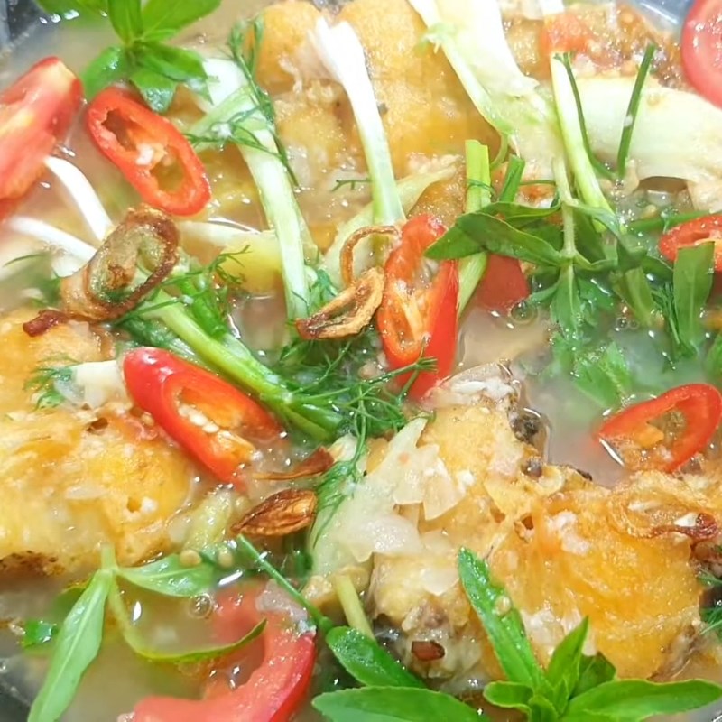 Bước 5 Thành phẩm Cá chép giòn nấu canh chua