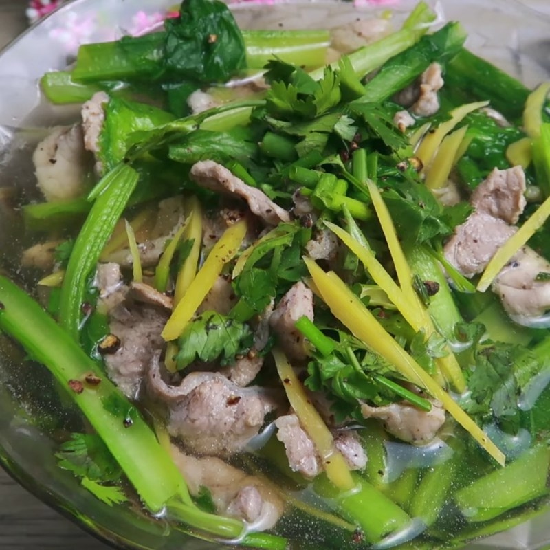 Bước 4 Thành phẩm Canh cải nấu gừng