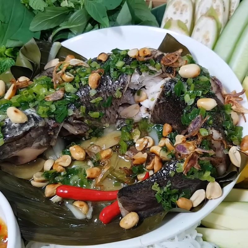 Bước 6 Thành phẩm Cá lóc hấp cuốn bánh tráng