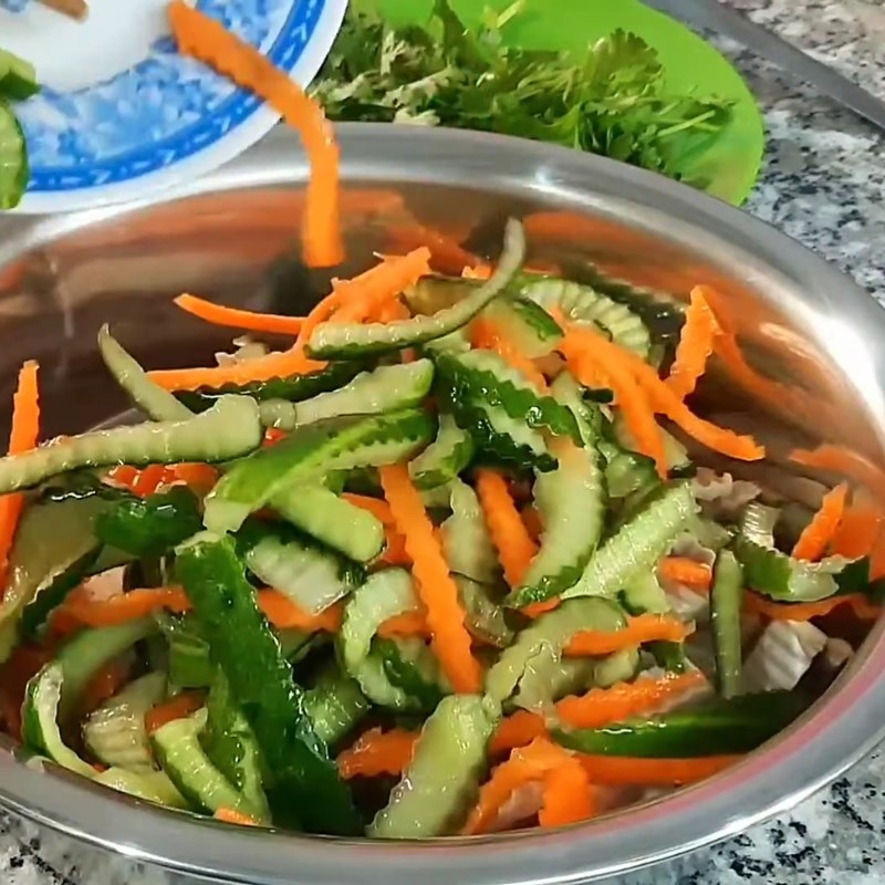 Bước 5 Trộn nộm giò lụa dưa chuột Nộm giò lụa dưa chuột