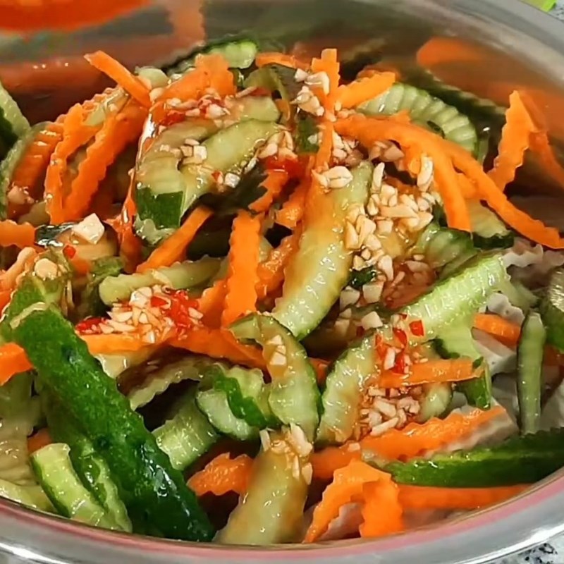 Bước 5 Trộn nộm giò lụa dưa chuột Nộm giò lụa dưa chuột