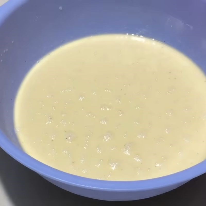 Bước 4 Trộn nước đường vào bột và ủ lần 2 Bánh bò bằng bột gạo