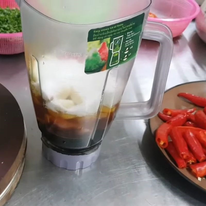 Bước 3 Xay hỗn hợp sốt lần 1 Sốt ướp cá nướng