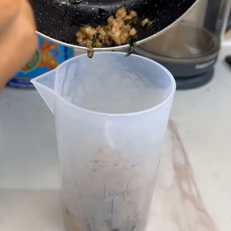 Bước 4 Xay nhuyễn hỗn hợp dinh dưỡng cho bé ăn dặm Cháo cho bé 7 tháng