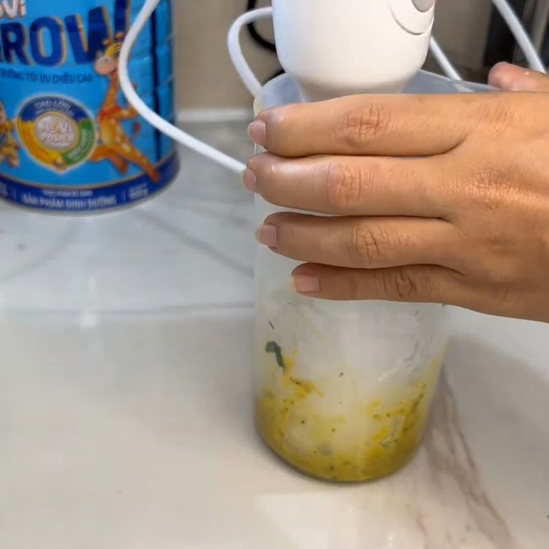 Bước 4 Xay nhuyễn hỗn hợp dinh dưỡng cho bé ăn dặm Cháo cho bé 7 tháng