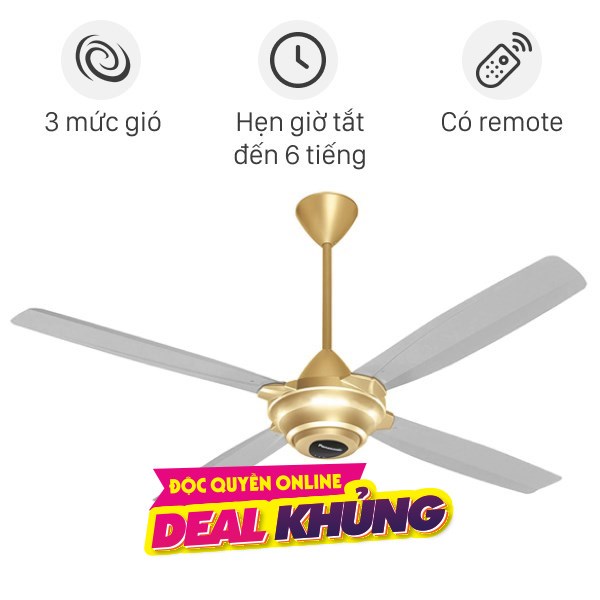 Quạt trần Panasonic F-56MZG-GO 4 cánh quạt, hẹn giờ tiện lợi