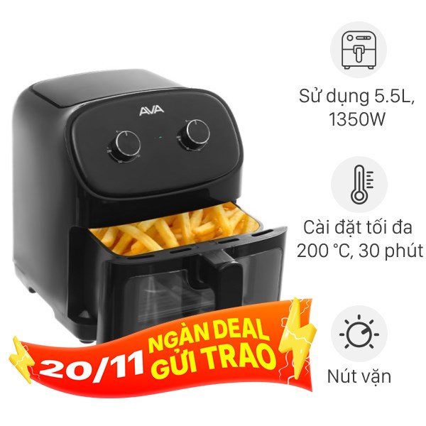 Nồi chiên không dầu AVA 55K07A 5.5 lít