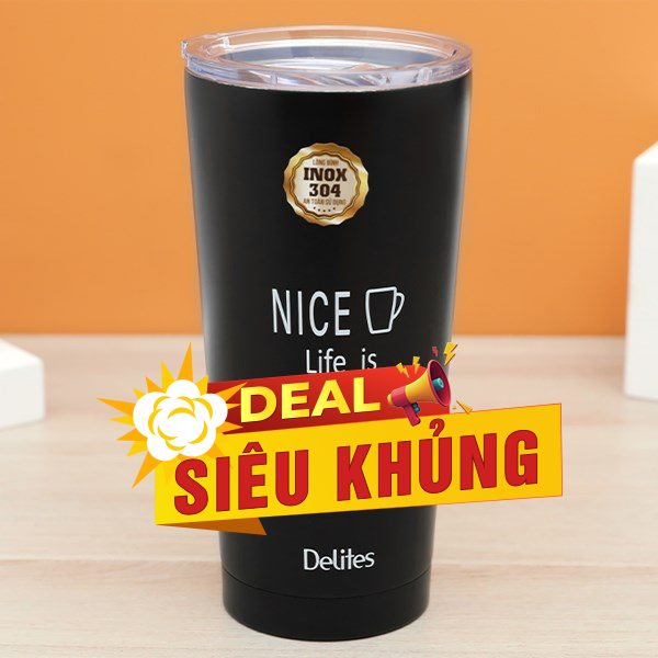 Ly giữ nhiệt inox 500 ml Delites Q10A đen