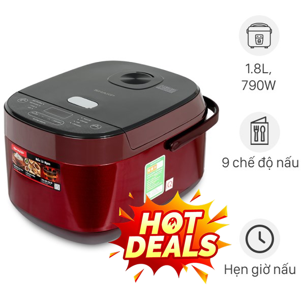 Nồi cơm điện tử Sharp 1.8 lít KS-COM194EV-RD