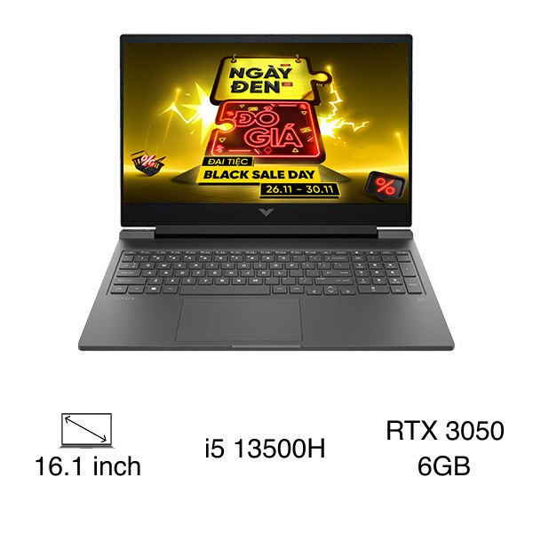 Laptop HP Gaming VICTUS 16 s0077AX - 8C5N6PA (R7 7840HS, 16GB, 512GB, RTX 3050 6GB, Full HD 144Hz, Win11)