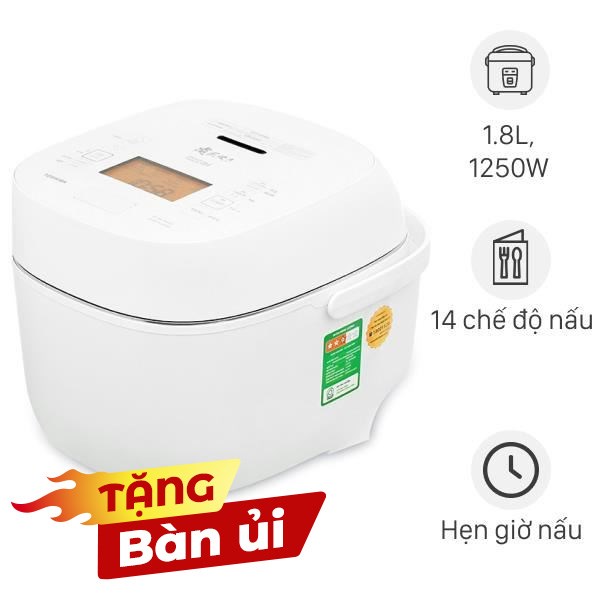 Nồi cơm áp suất cao tần Toshiba 1.8 lít RC-18VXWVN(W)
                Mẫu mới