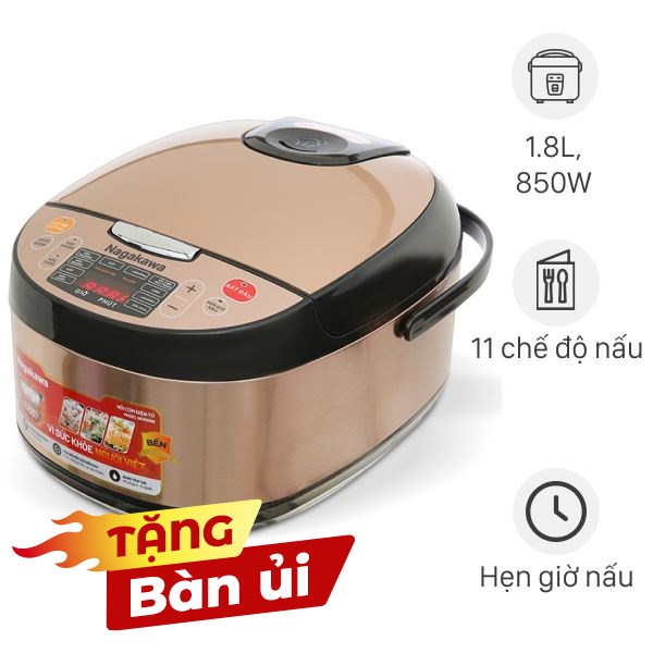Nồi cơm điện tử Nagakawa 1.8 lít NER5556
                Mẫu mới