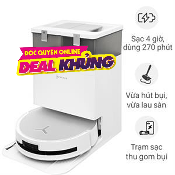 Robot hút bụi lau nhà Ecovacs X8 PRO OMNI - Trắng