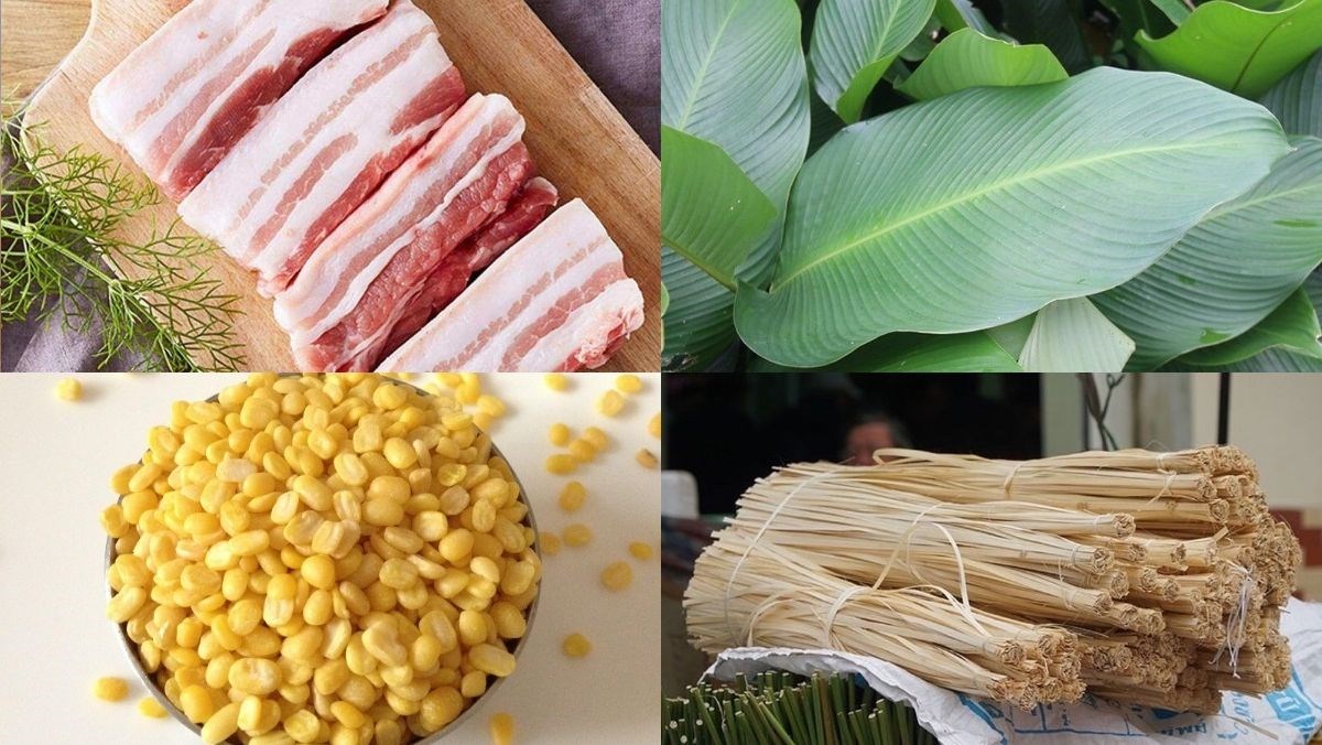 Nguyên liệu món ăn bánh chưng bằng khuôn thông minh