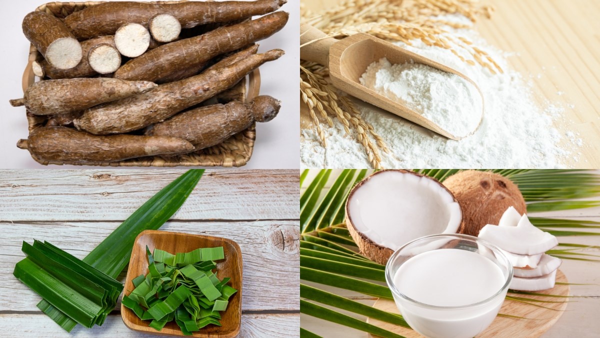 Nguyên liệu món ăn cách làm bánh khoai mì hấp