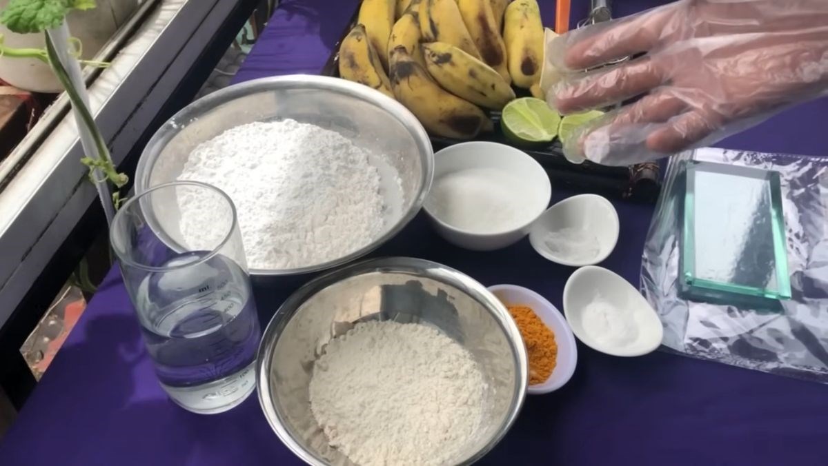 Nguyên liệu món ăn bột chiên chuối giòn lâu