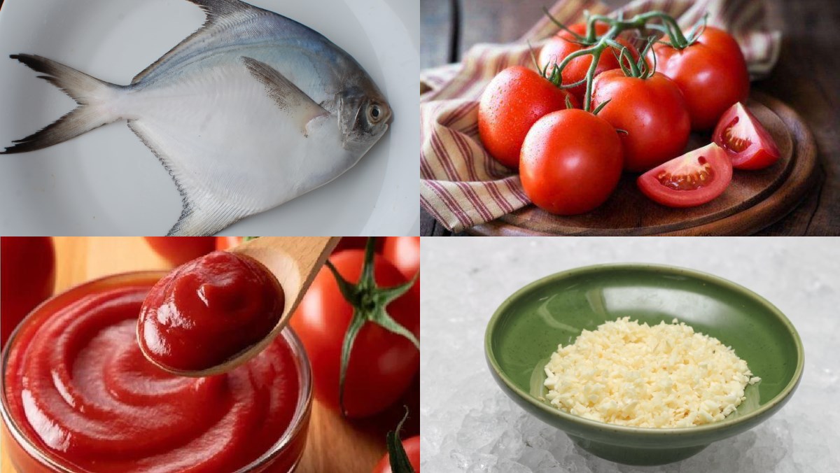 Nguyên liệu món ăn cá chim sốt cà chua