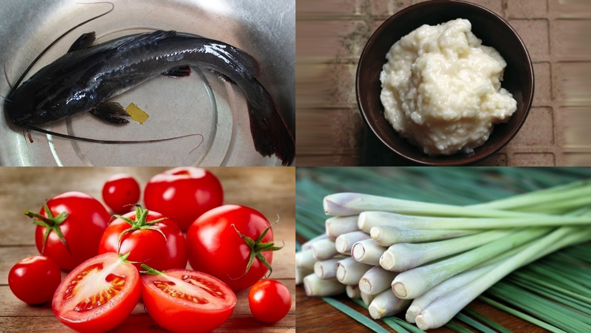 Nguyên liệu món ăn cá lăng nấu mẻ